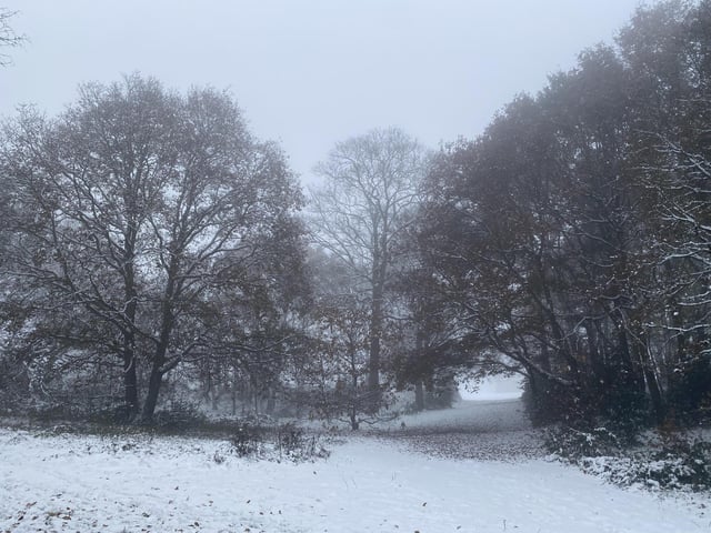 Chad reporter Shelley shared this snowy photo from a weekend walk in the area.