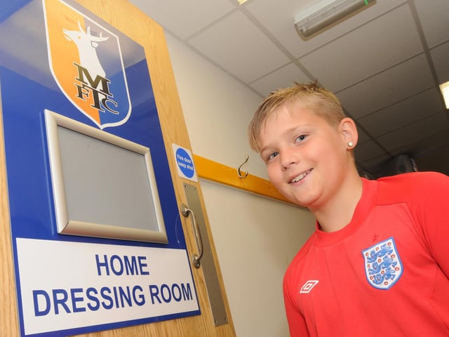 Jake Proctor from Mansfield Woodhouse tries out the home dressing room