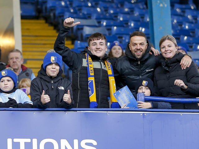 Stags fans during the Emirates FA Cup Second Round match against Sheffield Wednesday at Hillsborough.