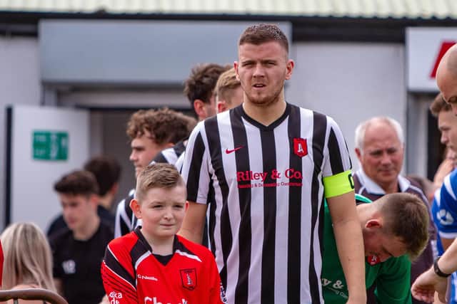 Club captain Lewis Warwick leads out his side. Pic by Dan Walker.