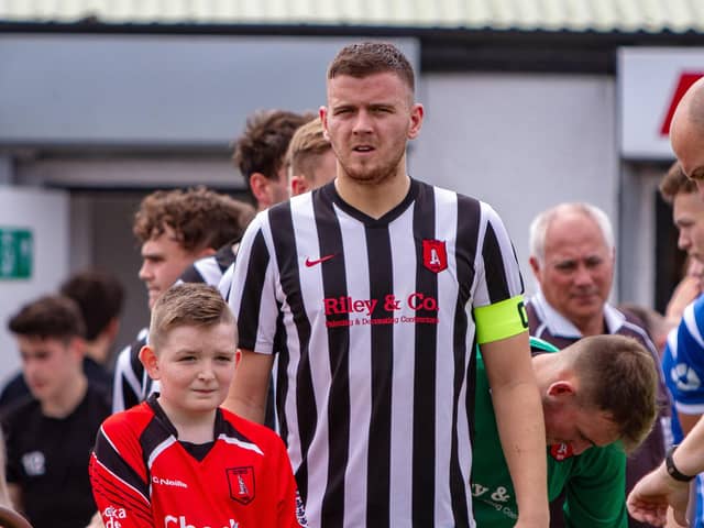 Club captain Lewis Warwick leads out his side. Pic by Dan Walker.