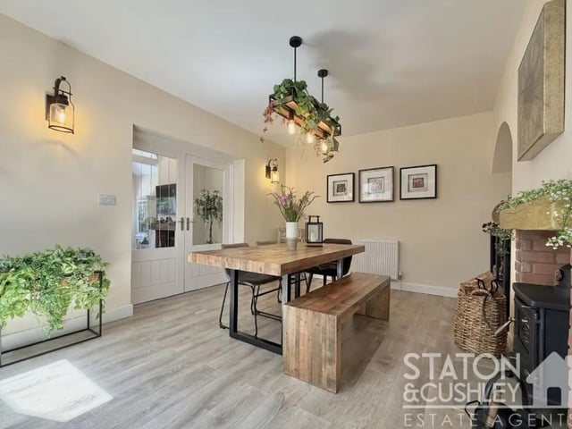 There is ample space for family dining, whilst the charming multi-fuel log burner creates a warm and inviting atmosphere, making this an exceptional room to enjoy throughout the seasons.