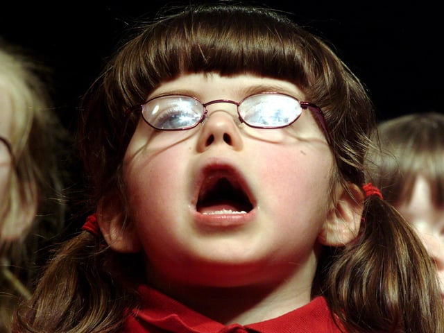 Charlotte Dobb of All Saints infant school in Huthwaite takes to the stage at the Mansfield Music and Drama festival in 2006 at the Verse speaking and drama exams.