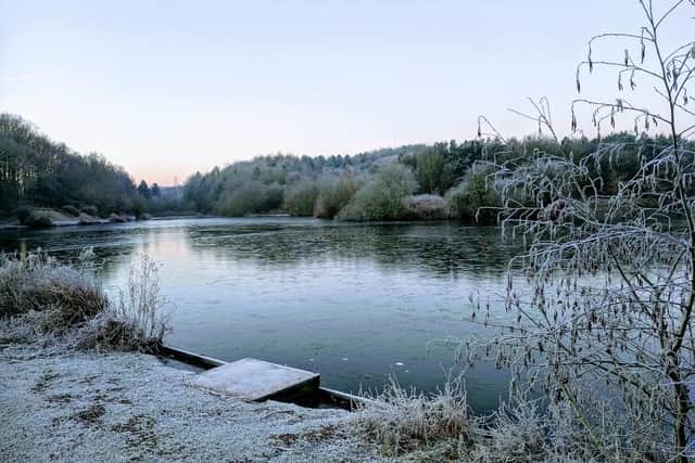 The beautiful Vicar Water Country Park pictured on a frosty day.