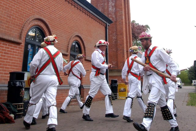 The Dolphin Morrismen at the 2007 May Day Steaming open day at Papplewick Pumping Station.