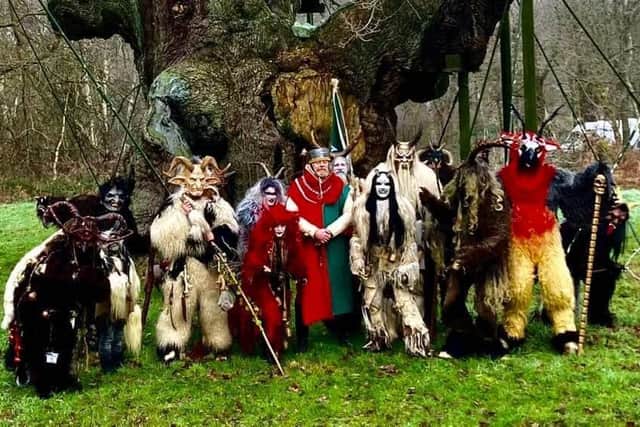The Sheriff of Nottingham pictured with the visiting Krampus