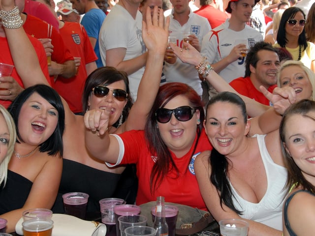 Fans watch England v Slovenia at The Swan.