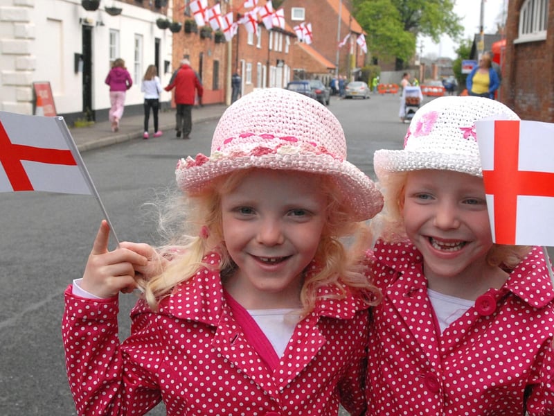 Summer and Bobbi Waldram, enjoying the St. George's Day celebrations in Ollerton.