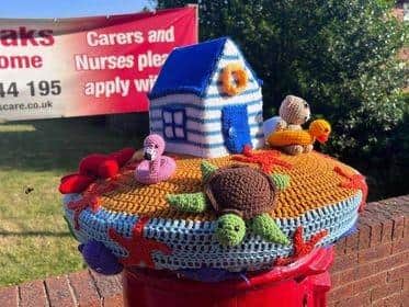 The topper was placed on a postbox in Forest Town, outside Red Oaks Care Home. Photo: Ana Wilson