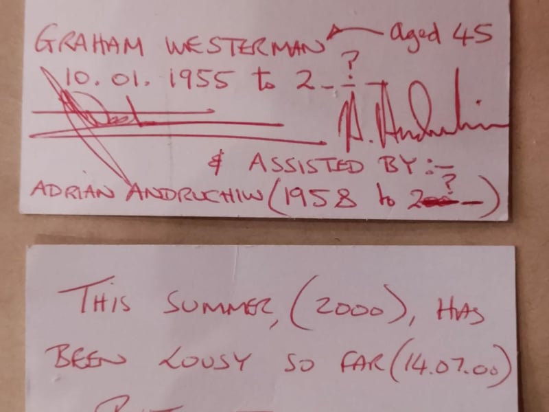 A note found in the capsule from the people who welded it closed back in 2000