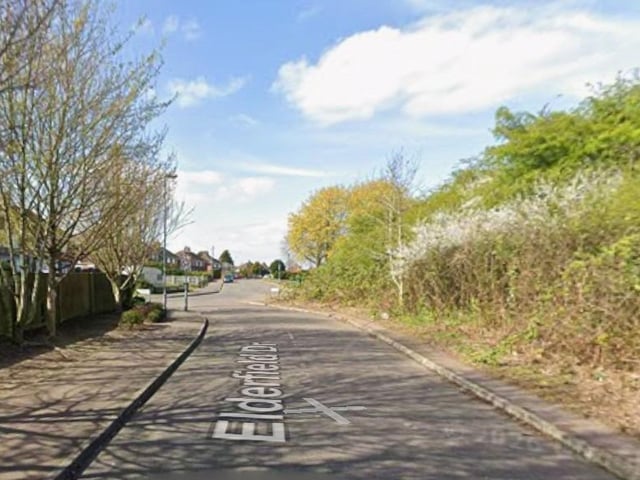 According to figures in June 2026, 7 crimes were reported on or near Elderfield Drive, Sutton. (Picture: Google Earth.)