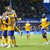 Stags celebrate going ahead at Wednesday last season.