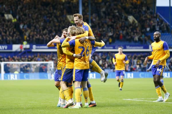 Stags celebrate going ahead at Wednesday last season.