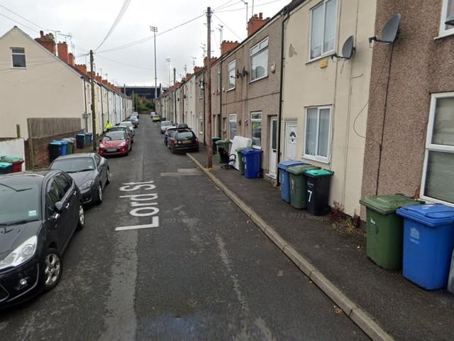 On Lord Street, Mansfield, NG18 1HQ, three houses sold for an average of £62,750.