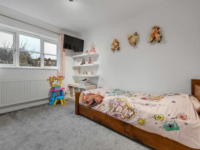A cute third bedroom on the first floor of the £585,000 property. It overlooks the front of the house.