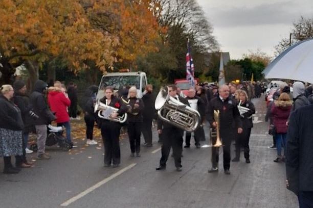 The band leading the parade in Sutton