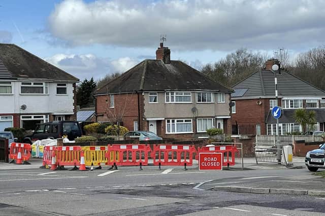 Violet Hill remains closed and Coun Moxon is warning drivers not to move barriers to try and drive around the area