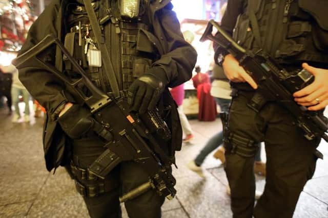 Armed police were called in