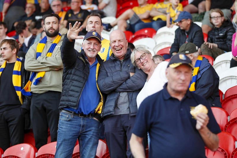 Mansfield Town fans at the Sky Bet League 2 match against Doncaster Rovers.