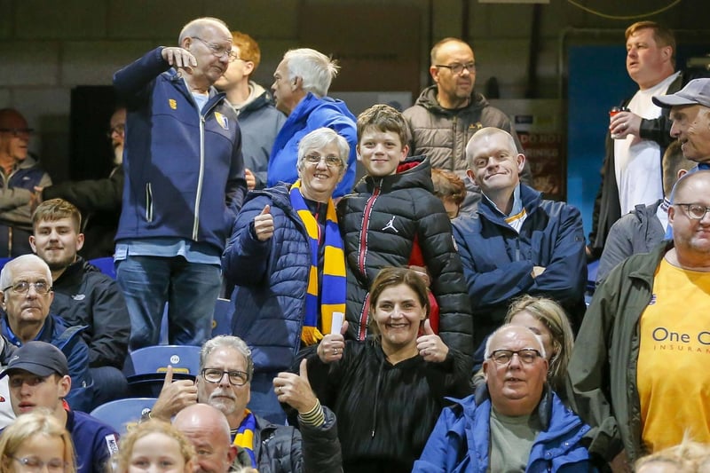 Mansfield Town fans enjoy the EFL Trophy win over Doncaster Rovers.