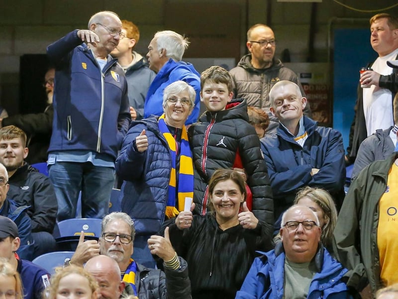 Mansfield Town fans enjoy the EFL Trophy win over Doncaster Rovers.