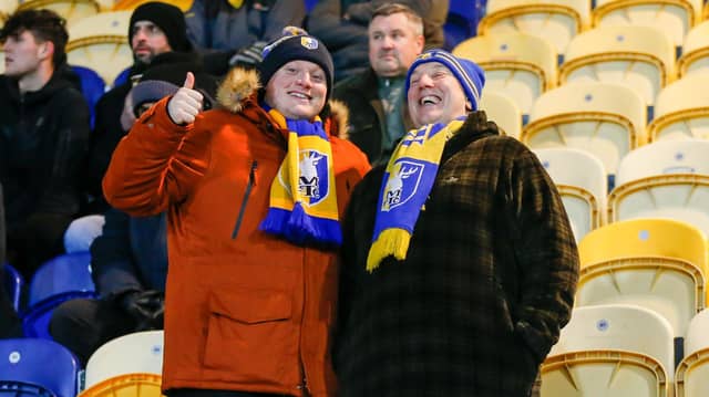 Mansfield Fans at the match against Carlisle Utd.