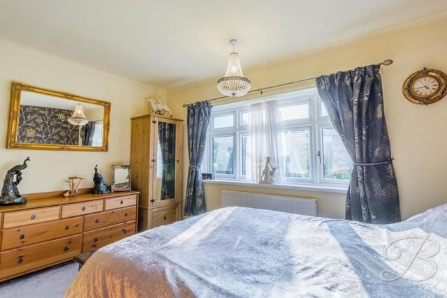 This second shot of the main bedroom at the back of the £350,000 bungalow shows how bright it is.