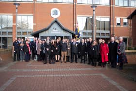 Council officers, staff, councillors and invited guests from the Royal British Legion attended the event. Photo ADC