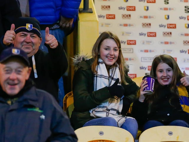 Mansfield Fans at the match against Carlisle Utd.