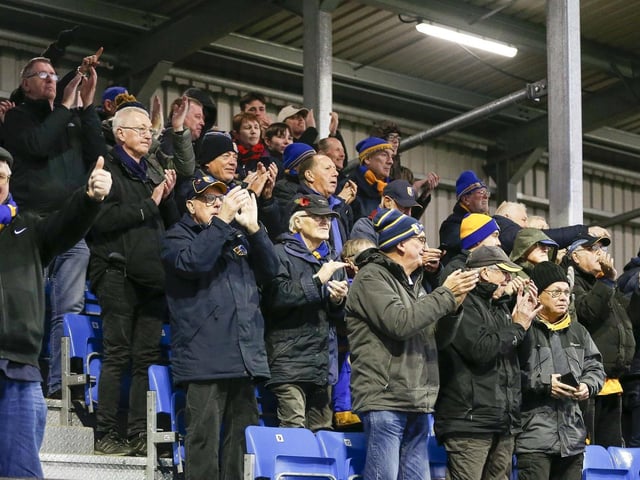 Mansfield Town fans who watched the 1-0 win at Barrow.