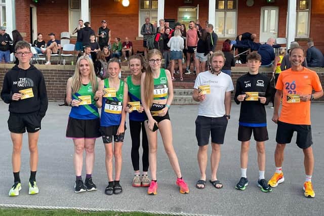 Mansfield Harriers award winners at the NDRC Run Forest 5K series.