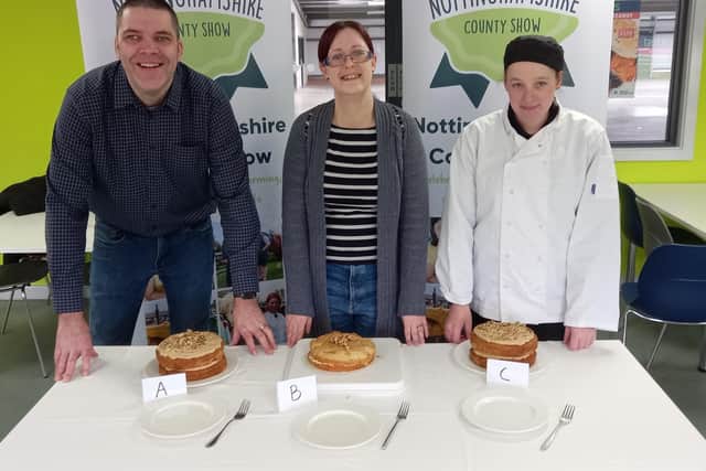 Mark Latham, operations manager at Newark Showground, Shelley Marriott, Chad reporter, and Ella Hewitt-Cook, second chef at Newark Showground