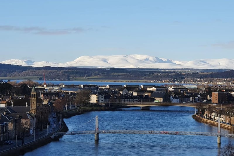 Brian Oliver took this picture of a snowy Ben Wyvis from Inverness Castle.