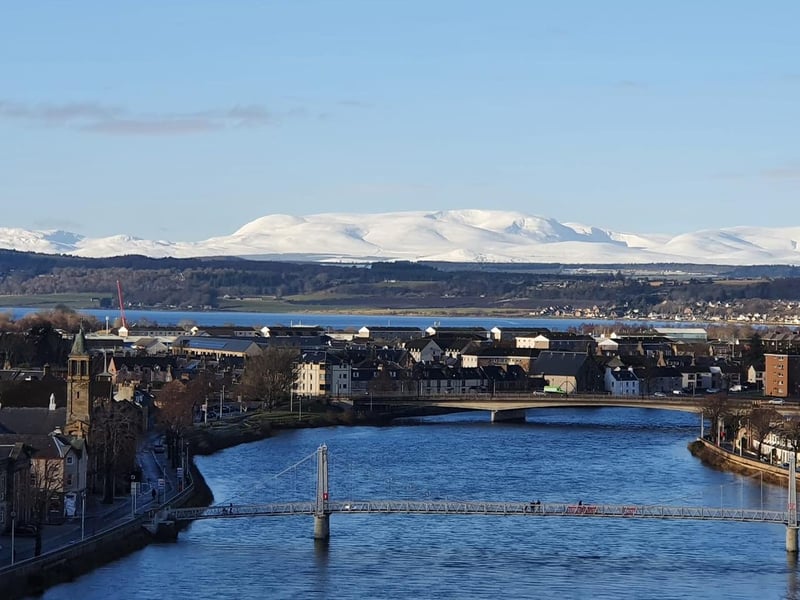 Brian Oliver took this picture of a snowy Ben Wyvis from Inverness Castle.