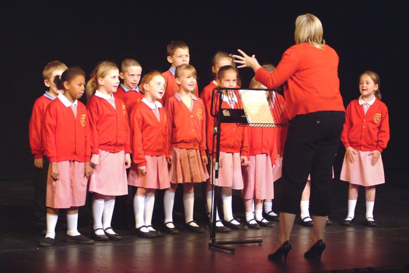 Mansfield St Peters C of E Primary Children's Choir pictured at the Palace Theatre during the Music and Drama Festival in 2007