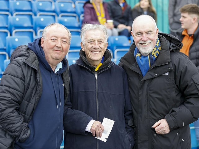 Mansfield Town fans ahead of kick-off at Stockport County.