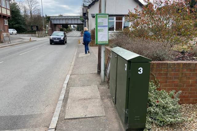 The green supply box that was next to a bus stop in Edwinstowe.