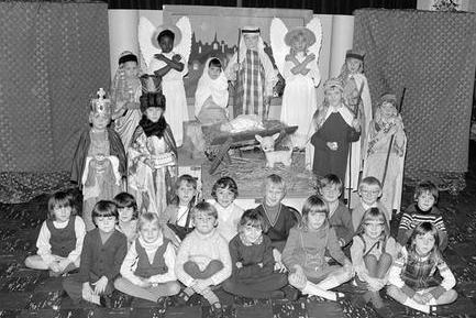 The 1972 school nativity at Samuel Barlow School.