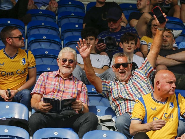Mansfield Town fans ahead of the game with Colchester United.