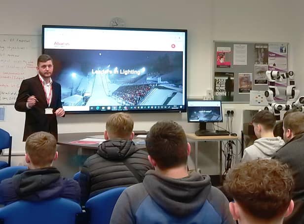 Students at the engineering campus learn more about the job roles at Sutton-in-Ashfield-based Abacus Lighting