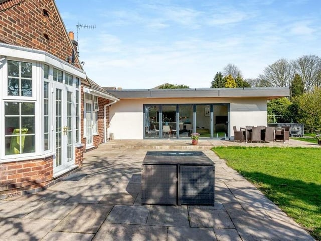 The patio offers a fantastic outdoor entertaining space.