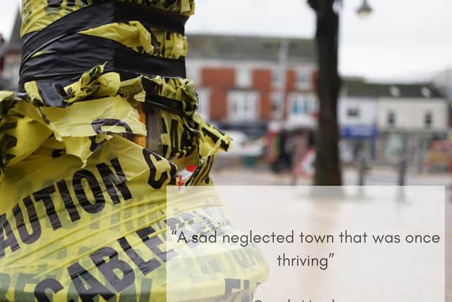 One of the many photos taken and edited by Carrie Austin, showcasing resident feedback on the town centre during this time.