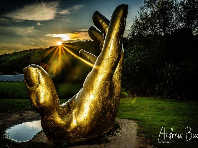 A golden hand at Vicar Water Country Park, Clipstone.