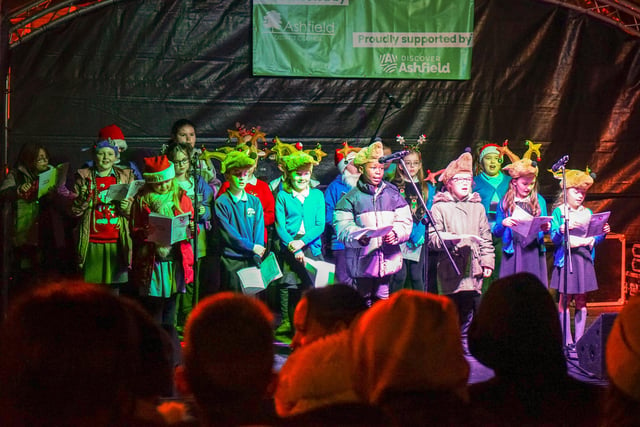 Christmas light switch on at Sutton Market Place. Here are some talented singers on stage.
