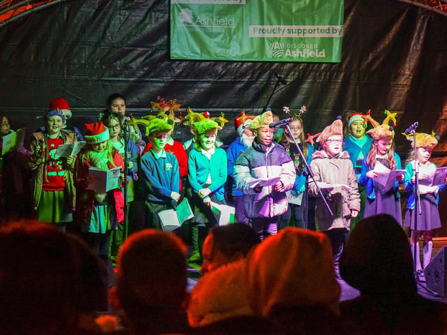Christmas light switch on at Sutton Market Place. Here are some talented singers on stage.