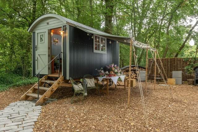 A typical shepherd's hut used as a holiday let. This one was for sale with the Somerset-based company, Blackdown Shepherd Huts. (PHOTO BY: Blackdown Shepherd Huts)