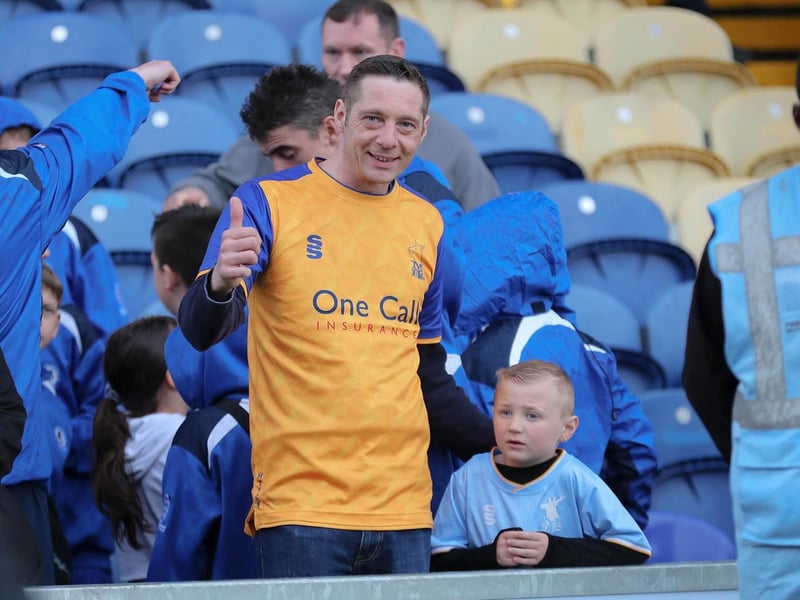 Mansfield Town fans at the last home game of the season.