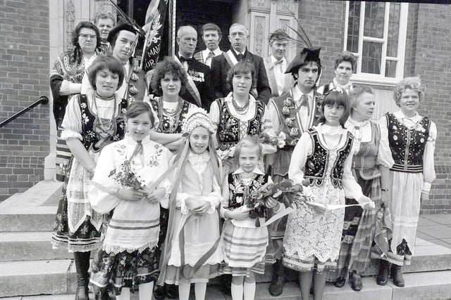 Mansfield's Polish Club members celebrating the election of Pope John Paul