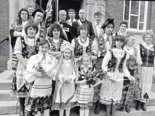 Mansfield's Polish Club members celebrating the election of Pope John Paul