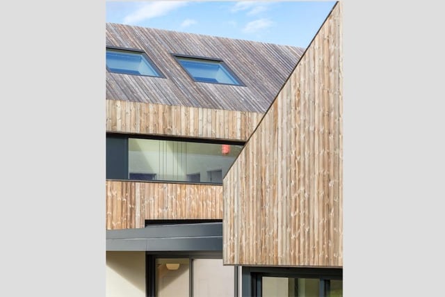 An exterior view of the Kebony-clad new family home in Braishfield, Hampshire.